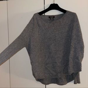 LORD + TAYLOR Drop Shoulder Grey Cashmere Sweater Size L